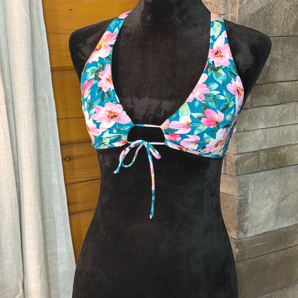 Floral Halter Bikini Top